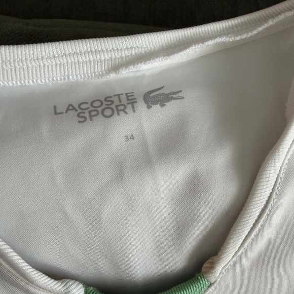 Lacoste White Tennis Dress with Mint Green Trim - Picture 3 of 3